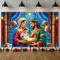 thumbnail image 6 of Holy Family Nativity Scene Banner Decorative Religious Christmas Backdrop for Indoor Celebration Holiday Decoration Festive Display, 6 of 9