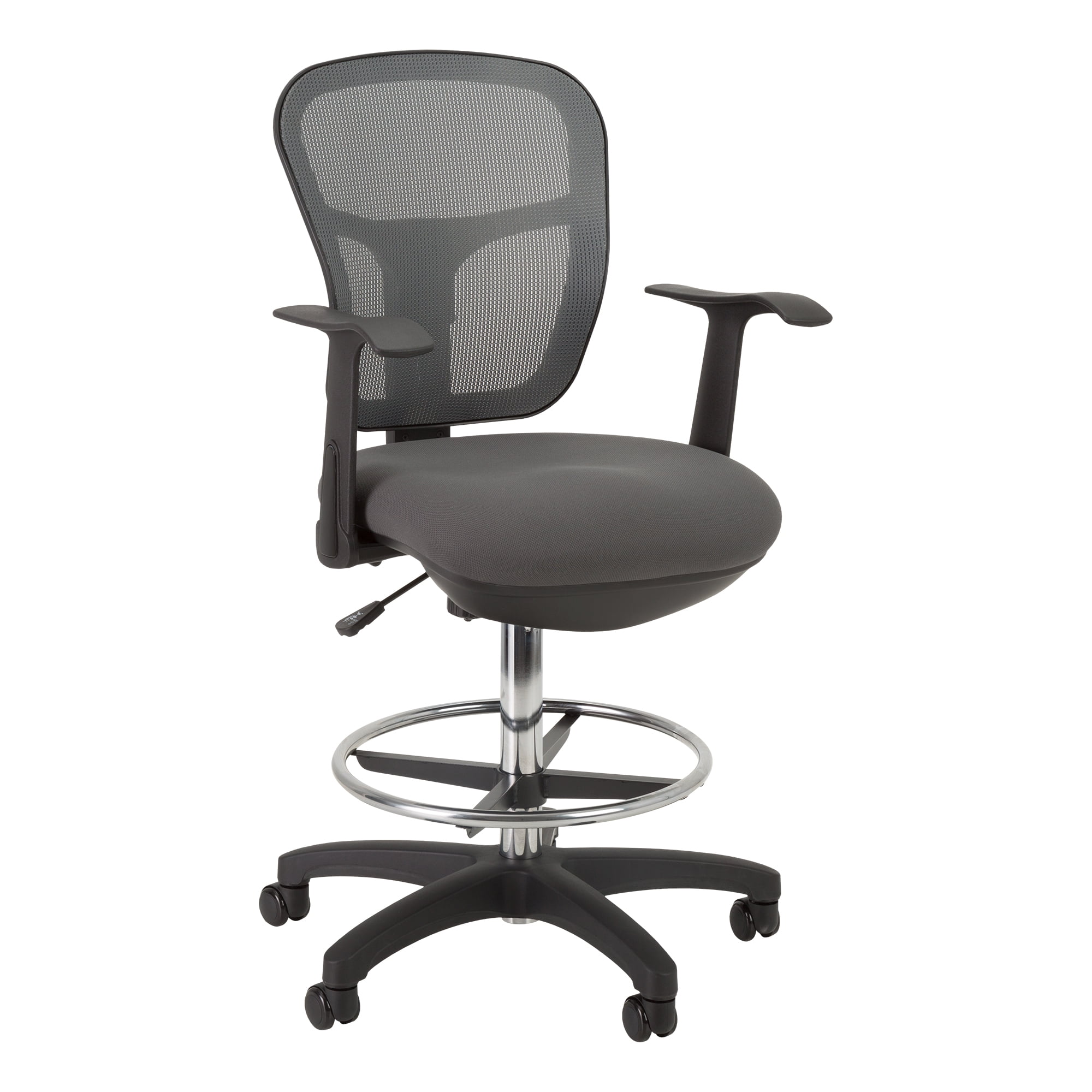 Norwood Commercial Furniture AdjustableHeight Office Mesh Drafting Chair with Chrome Footrest
