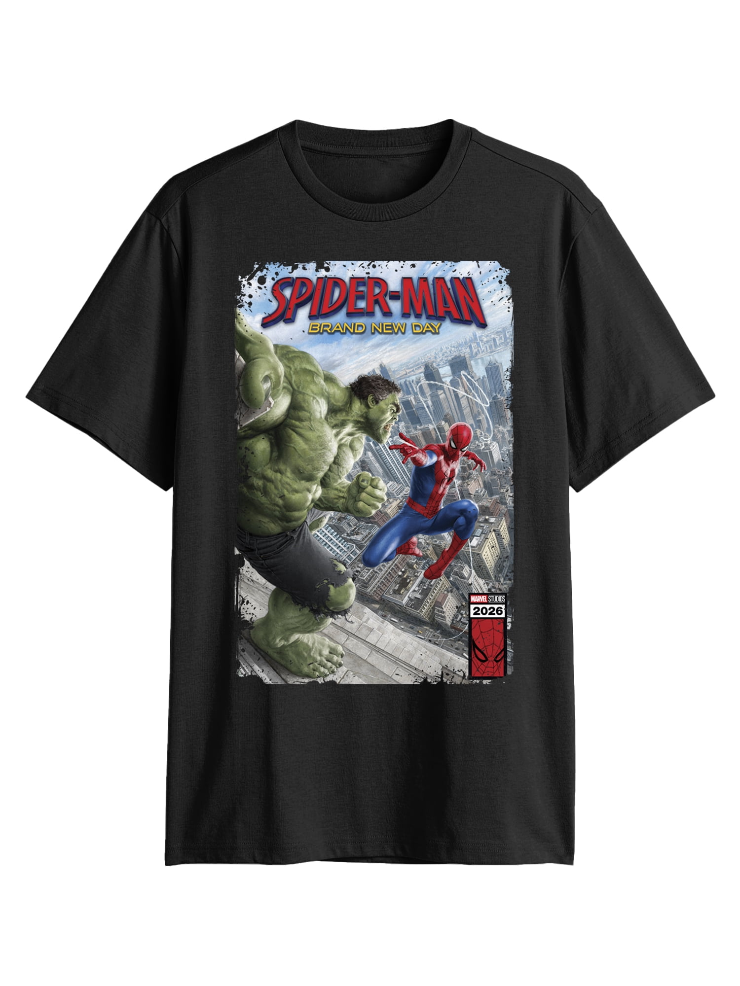 Marvel Spider-Man, Men's & Big Men's Graphic Tee, Spidey vs Hulk Comic Cover, Sizes S-3XL