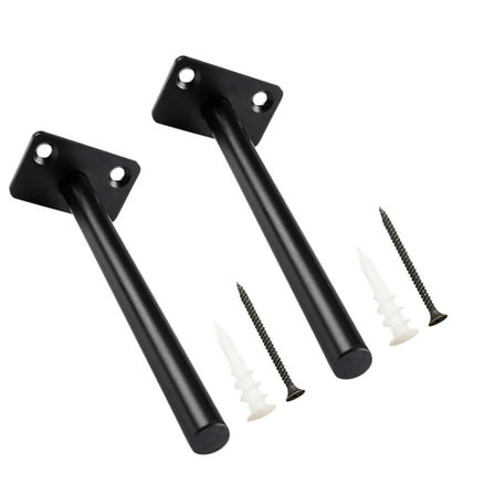 2 Pcs Wall Mounted Shelf Bracket Floating Fixing Cold-rolled Steel Brackets Hidden Support