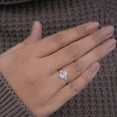 thumbnail image 3 of Cora Jewellery 1.35TCW Sonw Drift Oval Moissanite Engagement Ring for Women, 14K White Gold, 6.5 US, 3 of 10