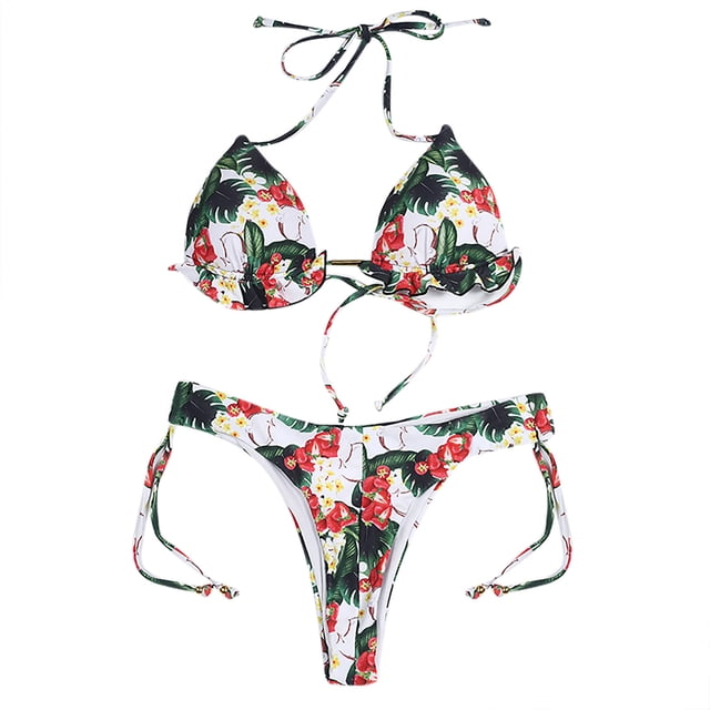 Traje de baño cómodo para mujer con correa de cordones con estampado de flores con estilo para mujer OAVQHLG3B Store lin121212