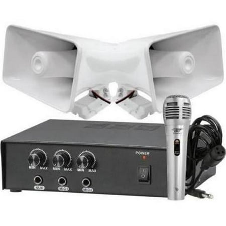 Pyle KTPMSA20HM 50W 8 in. Power Amplifier with Speakers & Handheld Microphone