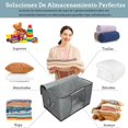 thumbnail image 4 of Bolsa de Almacenamiento de Ropa de Gran Capacidad 4P,Cajas Almacenaje Ropa con Asa Reforzada,Tela Gruesa y Cremallera Sólidas,Organizador de Transpirable para Colcha,Mantas, 4 of 7