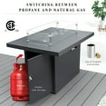thumbnail image 5 of RADIATA 43" Aluminum Propane Fire Pit Table, 60,000 BTU Outdoor Gas Firepit, Rectangle CSA-Certified Patio Fireplace with Wind Guard & Glass Rocks, Rust-Proof Dark Gray Fire Table for Deck Poolside, 5 of 9
