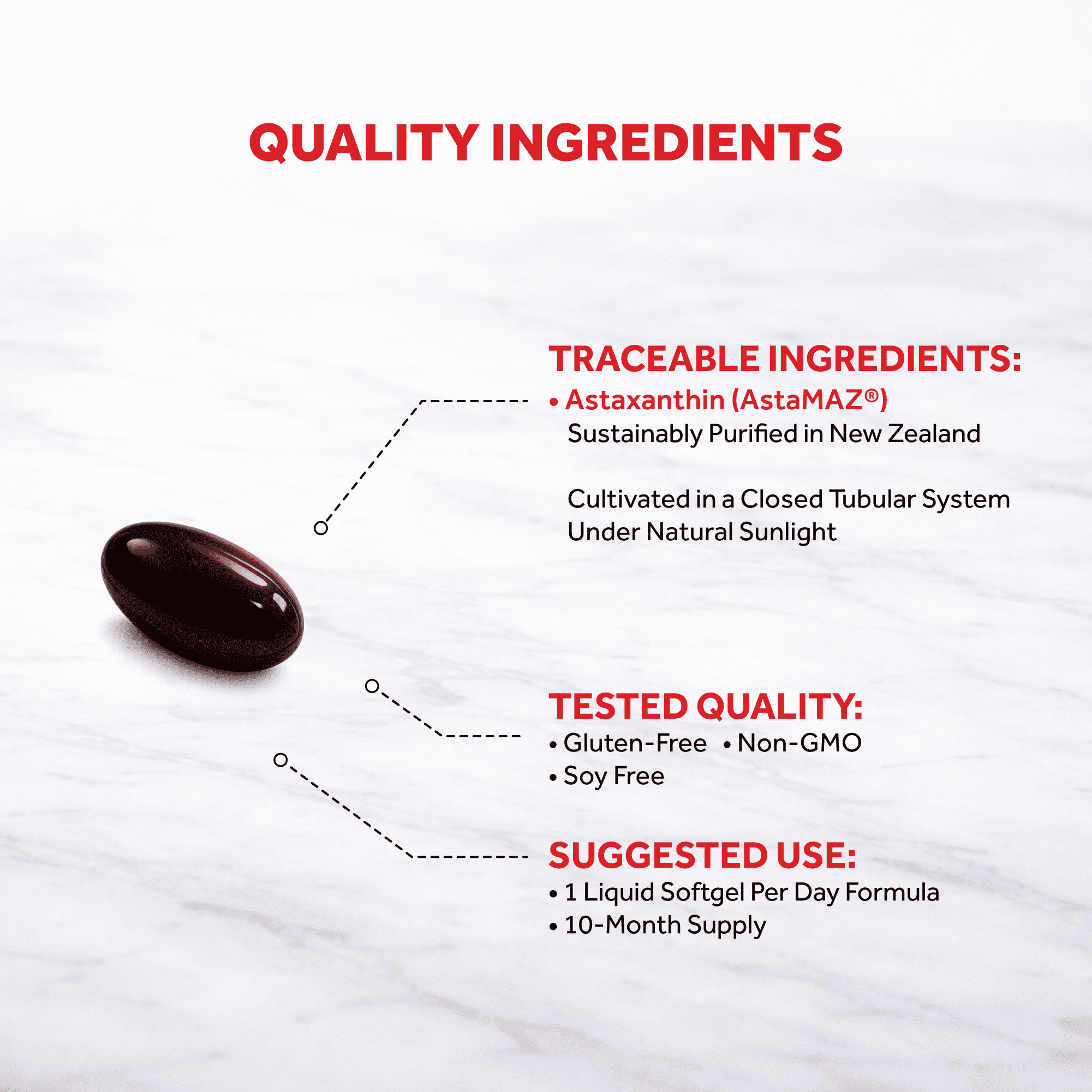 Naturalis New Zealand Astaxanthin (6mg) | High Potency with High-Oleic Sunflower Oil | Non-GMO, Soy & Gluten Free | 300 Softgels (10-Month Supply)