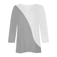 thumbnail image 5 of LIZUOJUNF Women's Casual Shirt Women's Fashion Casual Solid Color Button Three Quarter Sleeve Top T Shirt Cute Trendy Blouses, 5 of 6