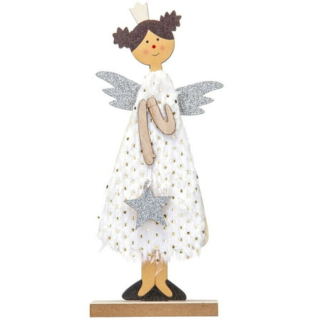 

Qumonin Christmas Desktop Adornment Table Decorative Angel Sign for Dinner Party