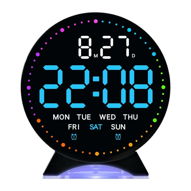 Reloj despertador digital, reloj de noche, reloj LED, relojes digitales para dormitorio y cocina. Negro Azul