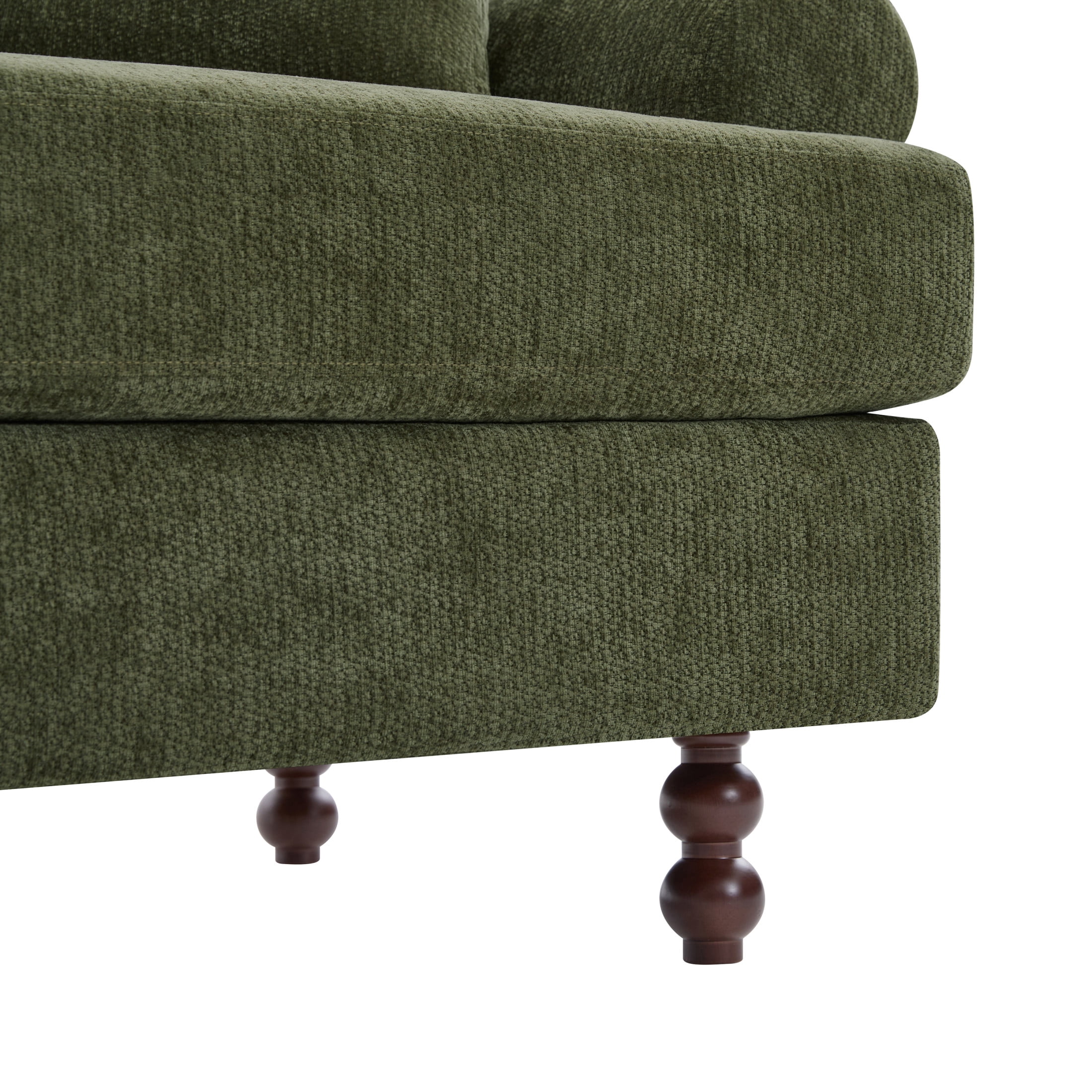 Christopher Knight Home 81.5" Chenille Upholstered Sofa, Modern 3 Seater Couch with Pillows, Green