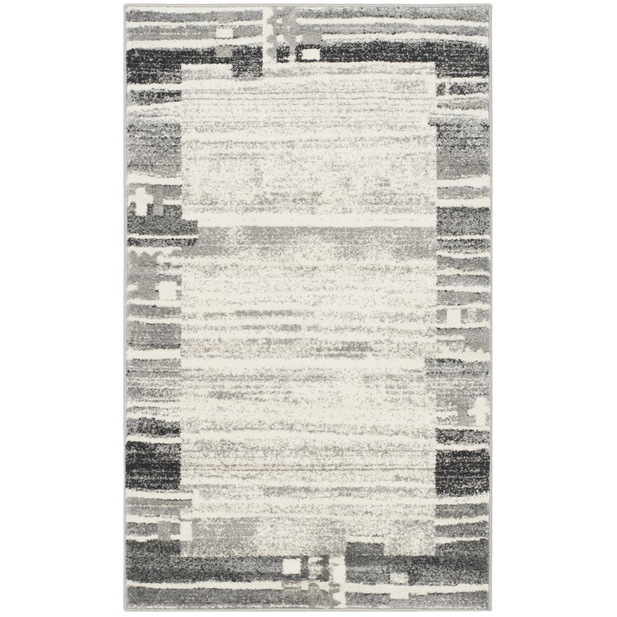 SAFAVIEH Evoke Roydon Bordered Runner Rug, Cream/Dark Grey, 2' x 8'