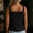 thumbnail image 6 of SwiftWear Women's Square Neck Wide Strap Tank Top Comfy Cotton Linen Blend Summer Casual Sleeveless Top with Button Front Detail, 6 of 7