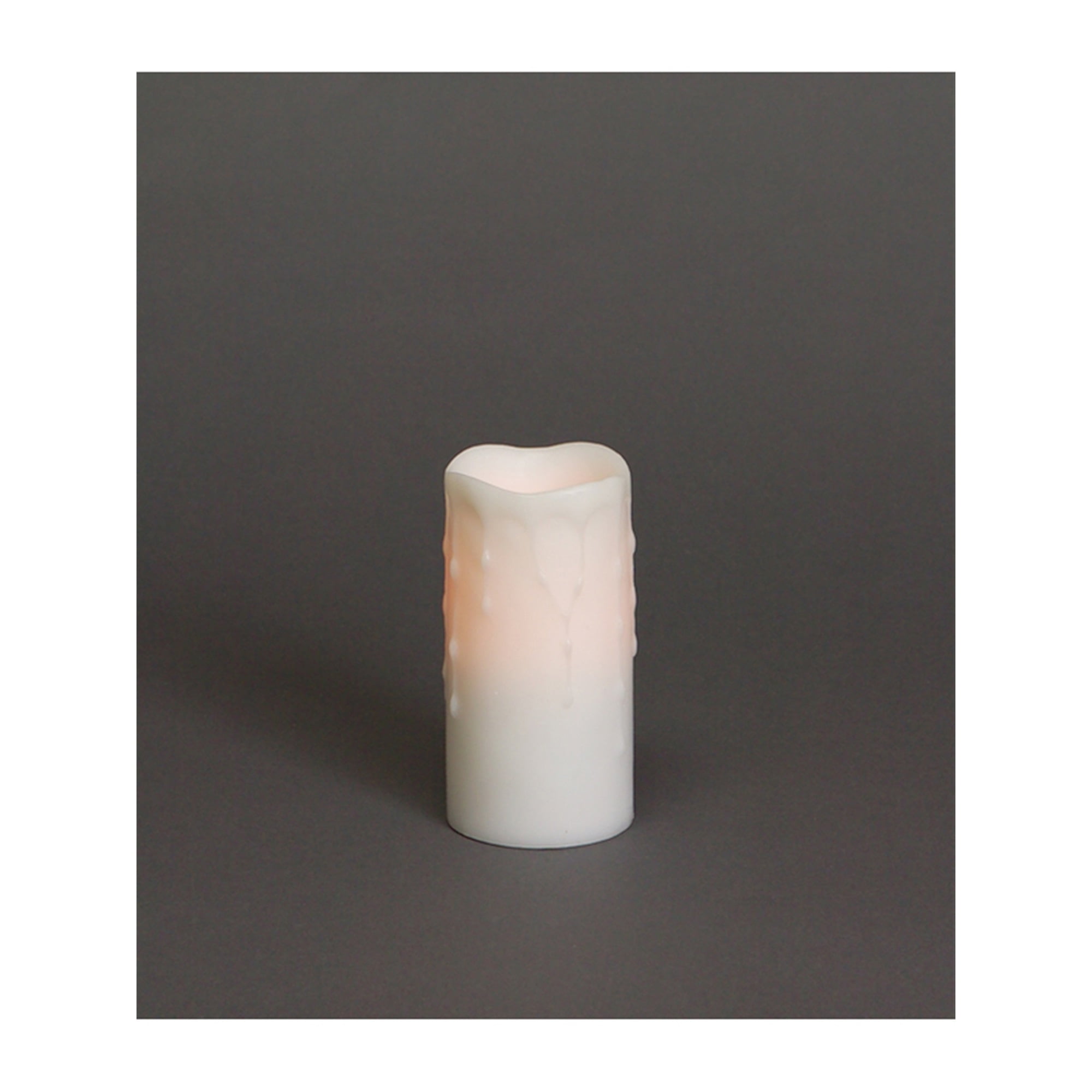 LED Wax Dripping Pillar Candle (Set of 4) 3"Dx6"H Wax/Plastic - 2 C Batteries Not Incld