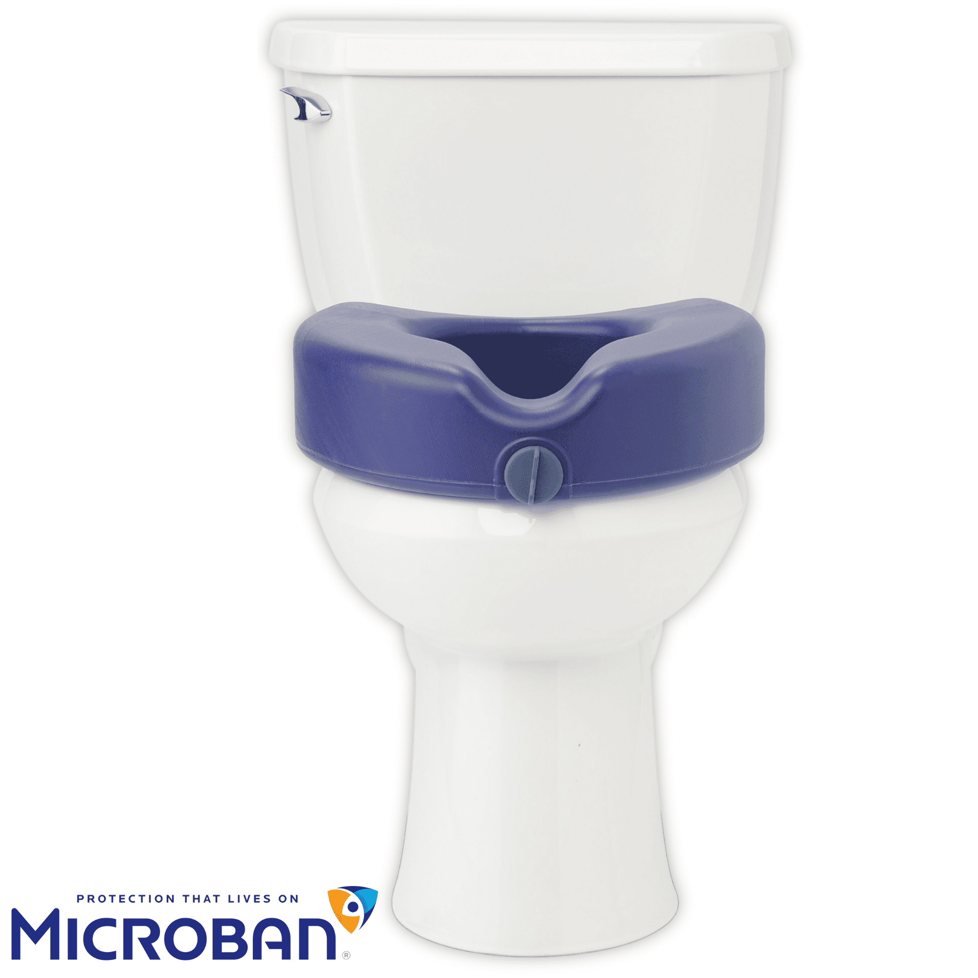 Medline Toilet Seat Riser with Arms for Seniors, Locking, Fits Most Toilets, 400 lb Weight Capacity, Blue, Microban