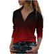 thumbnail image 1 of Blusa informal de manga larga con cuello en V y estampado floral para mujer Pompotops  FGAJ16308, 1 of 5