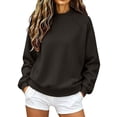 thumbnail image 2 of Staron Women's Fall Winter Crew Neck Long Sleeve Loose Casual Comfy Knit Sweater Pullover Black 3XL, 2 of 7