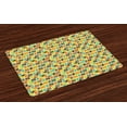 thumbnail image 1 of Ambesonne Colorful Place Mats Set of 4, Hipster Geometric Tile, Standard Size, Multicolor, 1 of 4