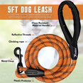 thumbnail image 3 of GHSDFBB Dog Leash for Large and Medium Dogs, 5 FT Reflective Rope Leash for Big Dogs Strong Pet Lead with Soft Padded Anti Slip Comfortable Handle Heavy Duty Suitable for Hiking & Training (Oran, 3 of 7