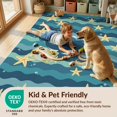 thumbnail image 4 of Design&I 3'x5' Washable Area Rug Ocean Whale Octopus Starfish Nautical Animals Under Classroom Flowing Dynamic for Home Office, Hallway, Low Profile & Durable Daily Traffic Ready, 4 of 7