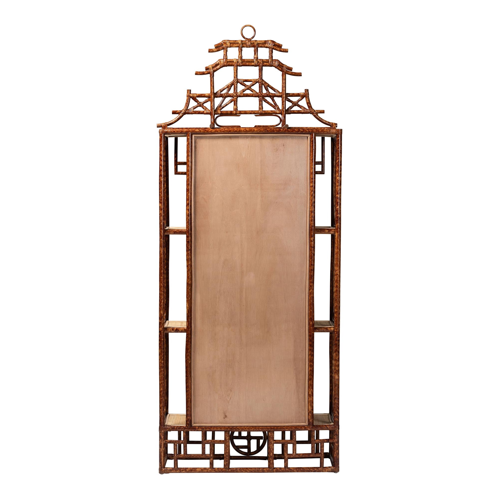 bali & pari Tamiko Boho Freestanding Shelf, 3-Tier, Marbled Tortoise Brown