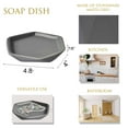 thumbnail image 5 of Evideco French Home Goods Diamond G Matte Diamond Elegant Neoclassical Stoneware Soap Dishes, 5 of 9