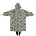 thumbnail image 2 of Oversized Wearable Blanket Hoodie,Colorful Cow Checker Pattern Sherpa Blanket Hoodie with Super Pockets,Super Warm Fuzzy Pullover for Women & Men, 2 of 6