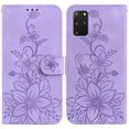 thumbnail image 2 of Compatible with Samsung Galaxy S20 Plus 5G Embossed Lily Wallet Case with Card Holder PU Leather Flip Cover, 2 of 5