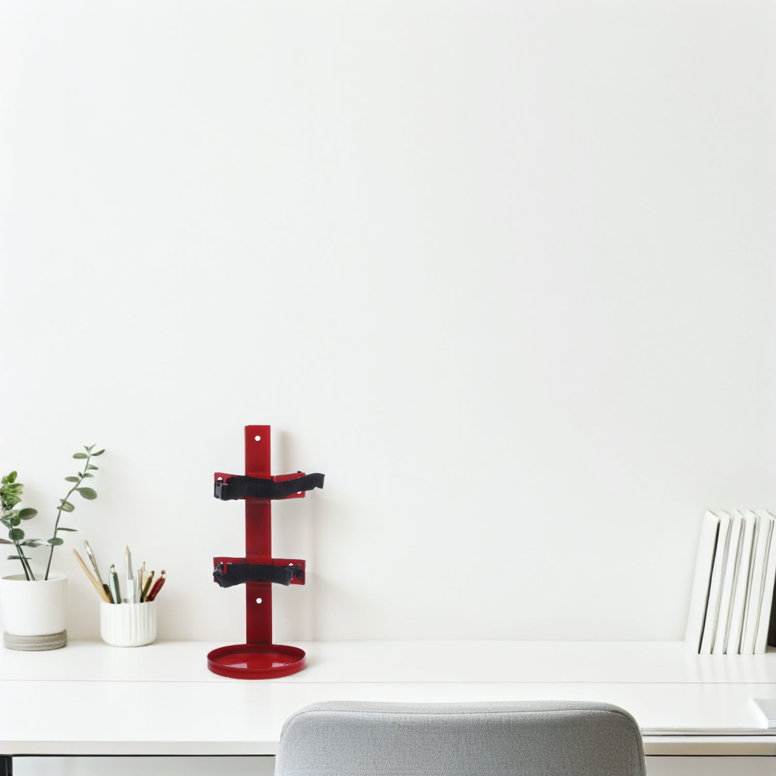 Pawsdot Iron Fire Extinguisher Holder Red Wall Mount Durable Bracket for Storage 1Pc