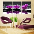 thumbnail image 3 of Yirtree Pink Flower Picture Wall Art Decor Canvas 3 panels Wall Art Print Floral Paintings Decoration for Bedroom Living Room, 3 of 7