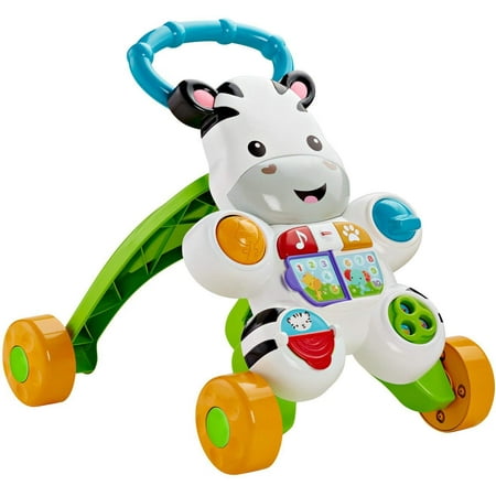 Fisher-Price Learn with Me Zebra Walker, 2 ways to play! Sit & Play – Tons of hands-on activities to explore – plus a book page to turn or light-up buttons to press.., By FisherPrice