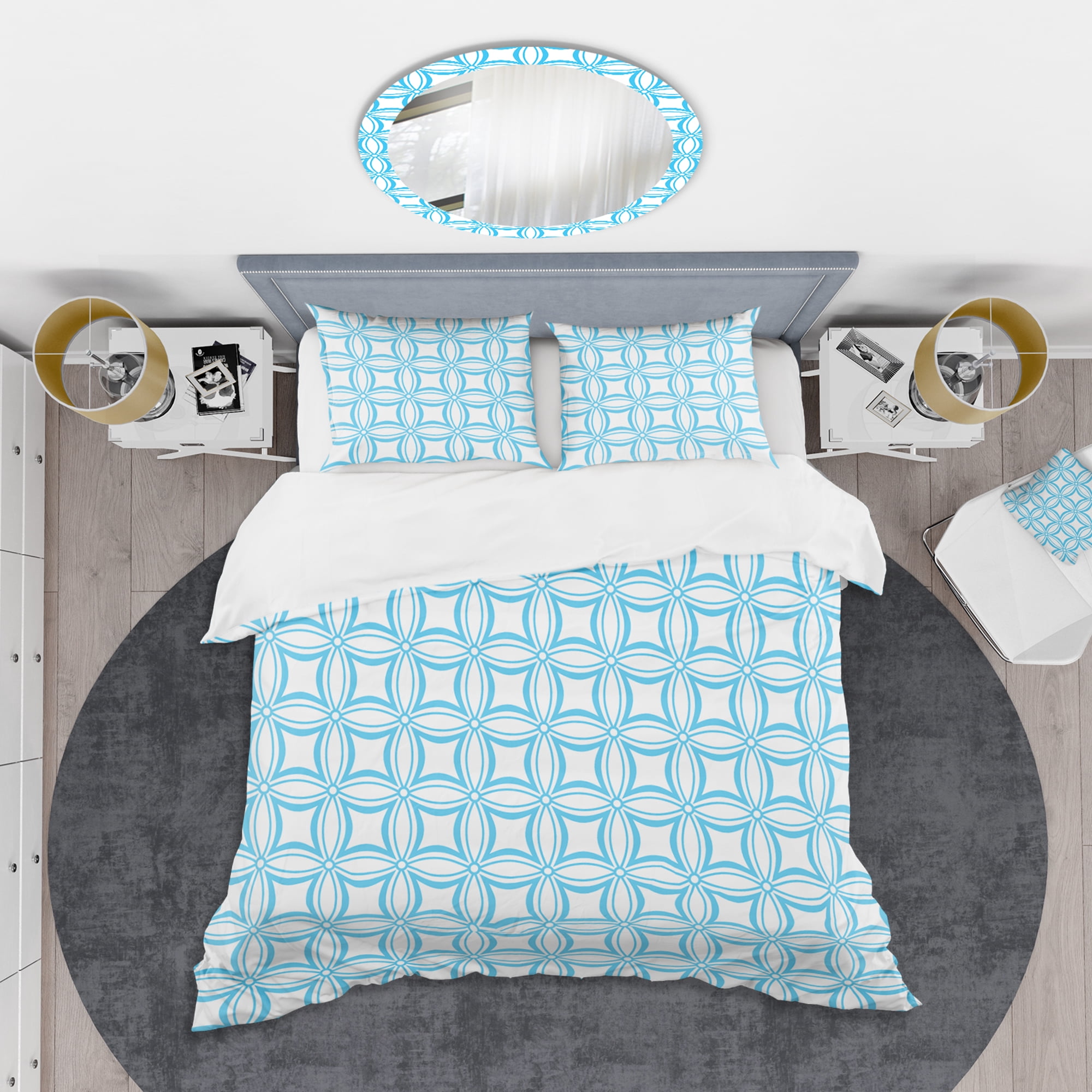 Designart 'Retro Pattern Abstract Design II' Mid-Century Modern Duvet Cover Set