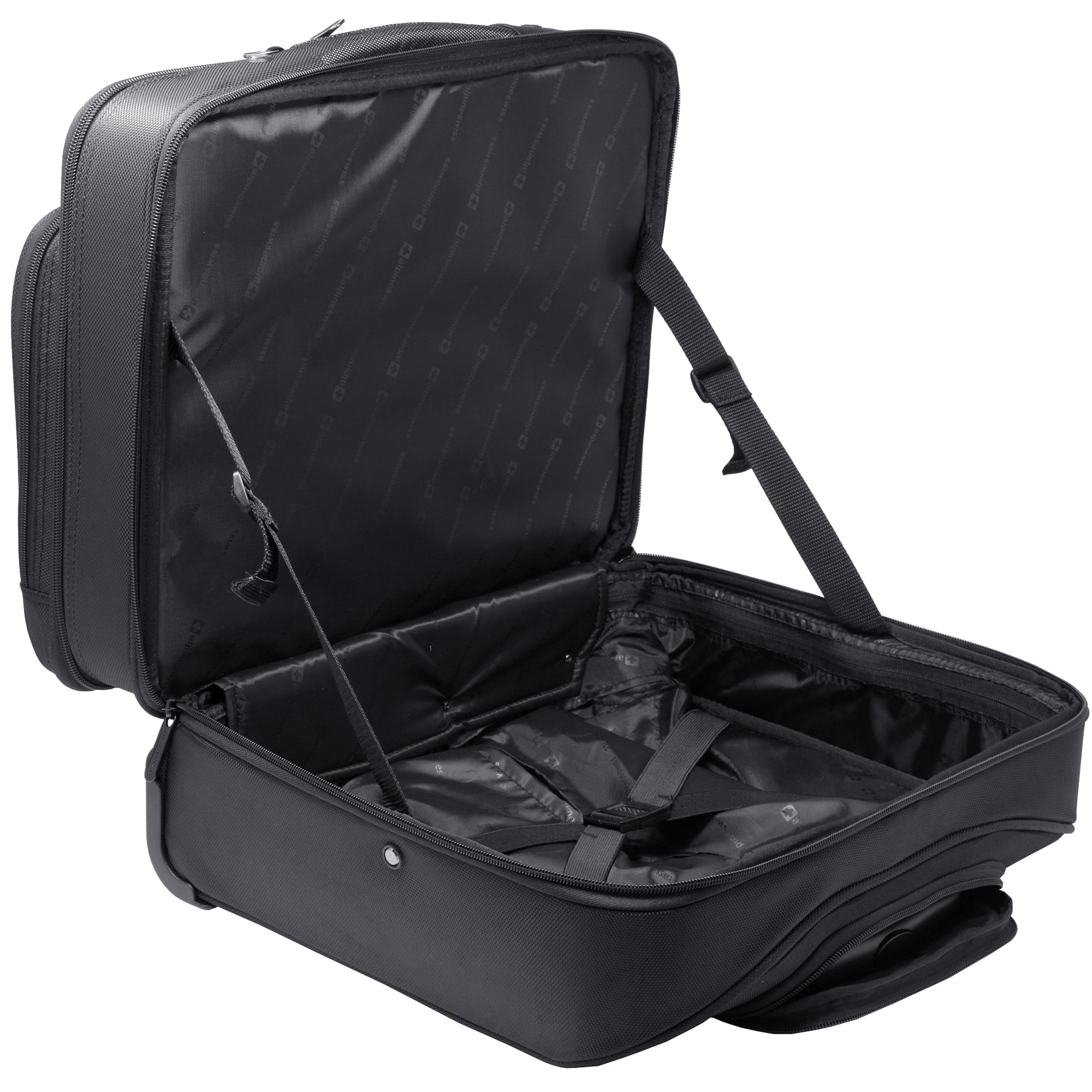 Alpine Swiss Rolling Briefcase Wheeled Overnight Carry on Bag up to 15.6” Laptop