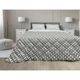 thumbnail image 1 of Abstract Down Alternative Comforter, Geometric Monochrome Modern Pattern with Lines Squares Lattice, Microfiber Quilt for All Season, 5 Sizes, Charcoal Grey Eggshell, by Ambesonne, 1 of 3