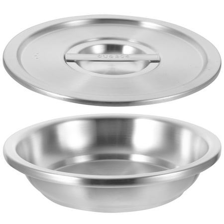 

1 Set Stainless Steel Dinner Plate Durable Dumpling Serving Plate with Lid