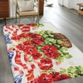 thumbnail image 3 of 4th of July Flower Area Rug 3x5 Washable Rug Non Slip Vintage Red Stripe Flag Poppy Floral Large Area Rug Indoor Floor Carpet for Entryway Bedroom Kitchen Living Room Home Office Dining Room Nursery, 3 of 8