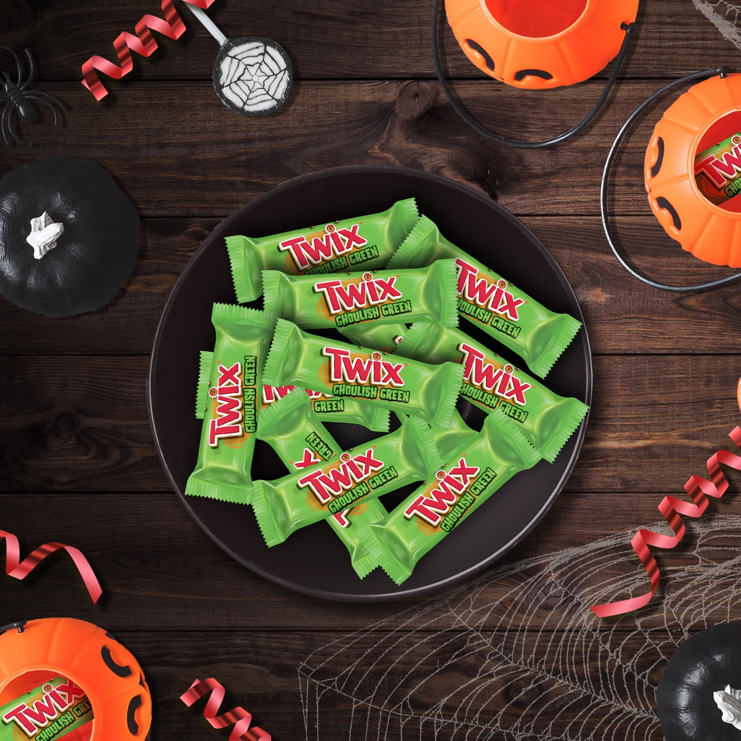 Twix Ghoulish Green Fun Size Halloween Chocolate Bars - 9.8 oz Bag