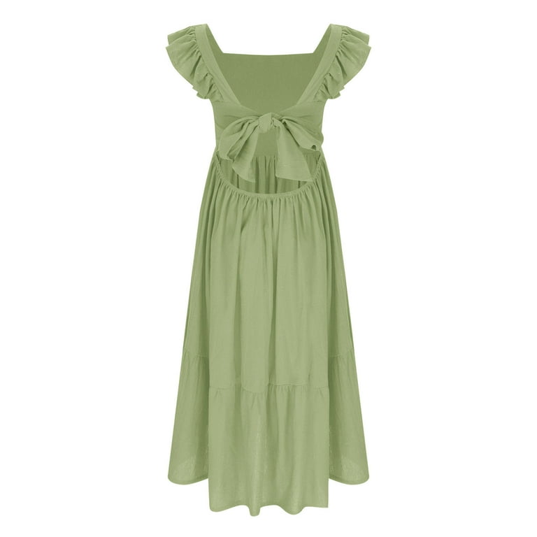 chinese dress ladies Solid A-Line Flared Cotton Maxi Dress with Striped Open Short Jacket main image 0