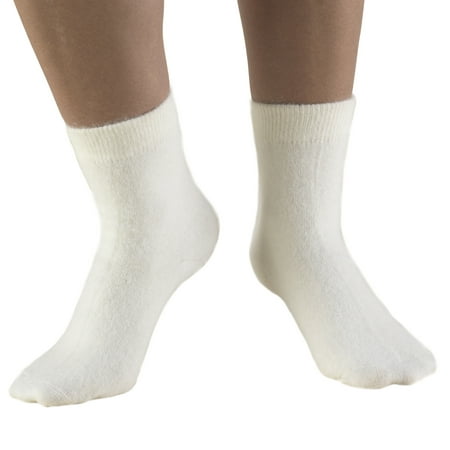 OTC Warming Socks, Natural Angora Fiber, White,