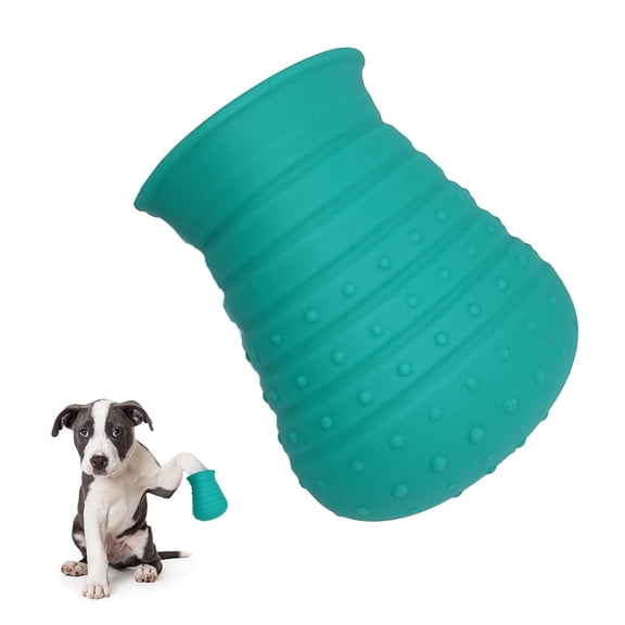 Dog Paw Cleaner Cup, 2 in 1 Portable Pet Foot Plunger Washer w/Hook & Soft Silicone Bristles Grooming Brush