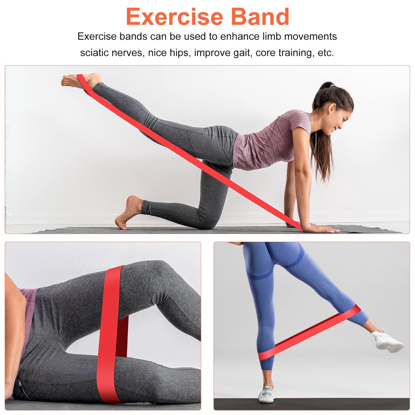 5 In 1 Foam Roller Set Includes Hollow Core Massage  Yoga Stick Ball Fitness Stretching Strap Carrying Bag Towel (orange)