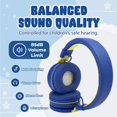 thumbnail image 2 of Kids Headphones with Microphone, Wired Headset 3.5mm Adjustable Foldable with Volume Limiter for Children Ages 2-14, Blue, 2 of 10
