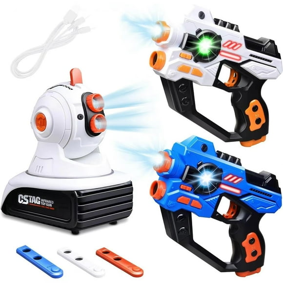 Laser Tag, 2 Lazer Toy Gun of Projector with USB Cable, Laser Tag Set for Kids, Teens, Adults, Shooting Battle Games with 3 Targets, Birthday Gift Toys for 6 7 8 9 10 11