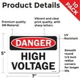 thumbnail image 2 of High Voltage OSHA Danger Vinyl Decal Label 7 Inch x 5 Inch - 10 Pack, 2 of 6