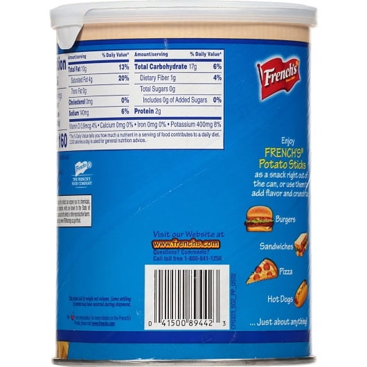 (12 pack) French's Kosher Original Potato Sticks, 5.0 oz Can