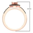 thumbnail image 4 of Dazzlingrock Collection 14K Oval Cut Morganite & Round Black Diamond Ladies Halo Bridal Engagement Ring, Rose Gold, Size 8, 4 of 4