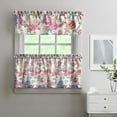 thumbnail image 2 of Kitchen Curtains and Valance Set 24 Inch Tier Pioneer Colorful Floral Curtains Small Drapes for Cafe Living Room Bathroom Farmhouse 3 Pieces Set Rod Pocket, 2 of 6