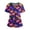 Dark Purple #067, variant on Nursing Scrubs for Women Pumpkin Bat Print Short Sleeve Scary Medical Scrub Shirts Skeleton Graphic V-Neck Spooky Holiday Scrubs Top with Pockets S