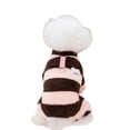 thumbnail image 2 of LLXD Dog Winter Fleece Bodysuit Brown XL 4-Leg Striped Warm Pet Clothes with D-Ring for Small to Medium Breeds Cozy Puppy Pajamas Coat, 2 of 9