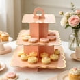thumbnail image 6 of BiFandian 3 Tier Scalloped Edge Paper Cupcake Stand, Foldable Cardboard Dessert Display Rack with Handle, Disposable Pastry Holder for Birthday Tea Party And Holiday Snack Serving, 6 of 6