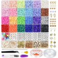 thumbnail image 2 of Cuentas planas de 6MM y 24 colores del Arcoíris para pulsera Bohemia, Kit de accesorios para hacer collares con letras, Juguetes DIY para niños y adultos, regalo, 2 of 4